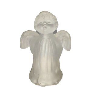 Crystal Clear Brand Whistling Child Angel Frosted Crystal Candlestick holder